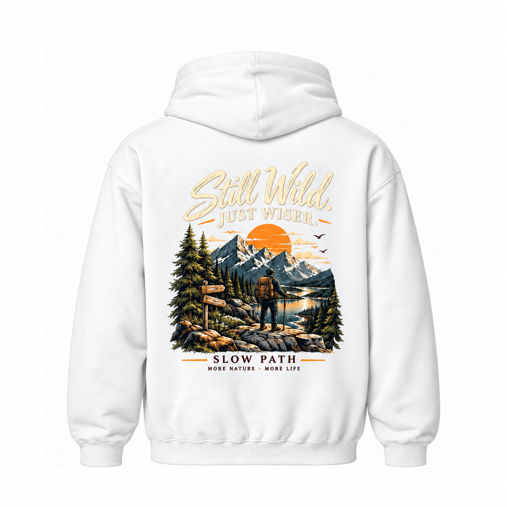 Slow Path Vintage Mountain Hiking & Outdoor Adventure  Hoodie