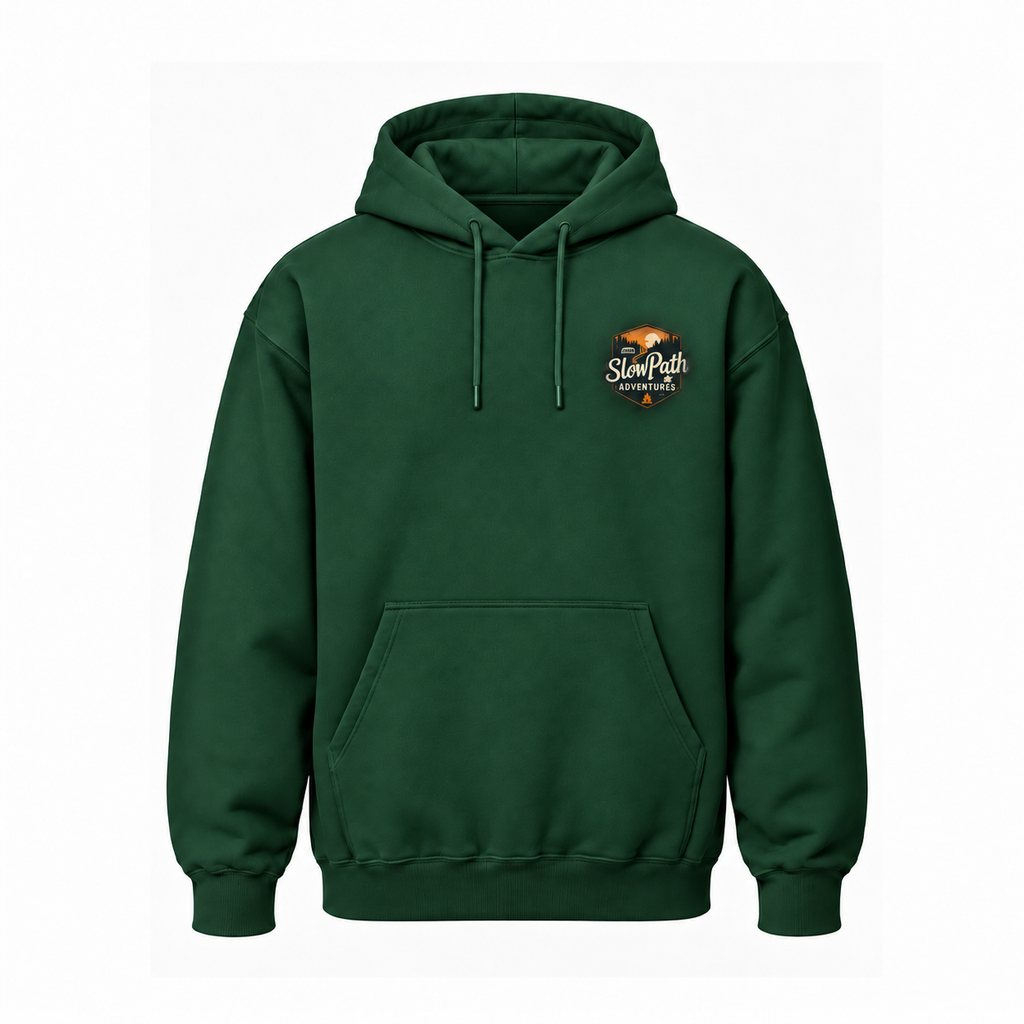 Slow Path Vintage Mountain Hiking & Outdoor Adventure  Hoodie