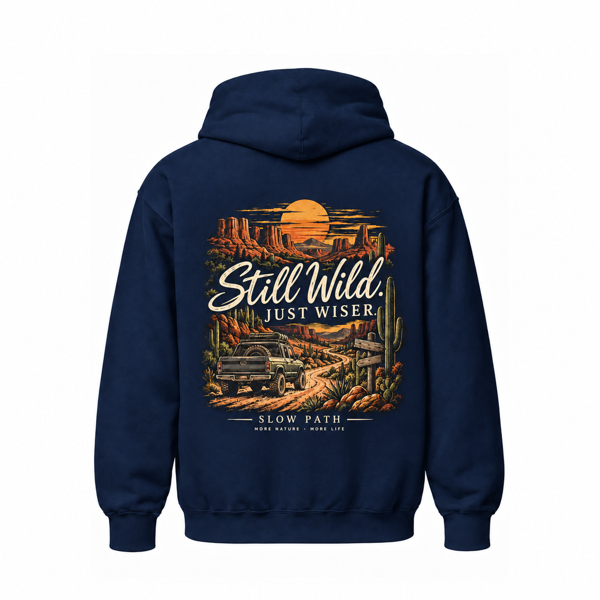 Slow Path Vintage Desert Adventure Graphic Hoodie