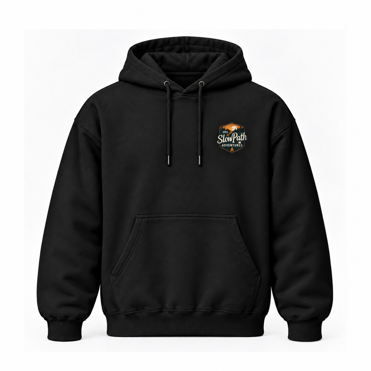 Slow Path Vintage Desert Off-Road Adventure & Canyon Sunset Graphic Hoodie