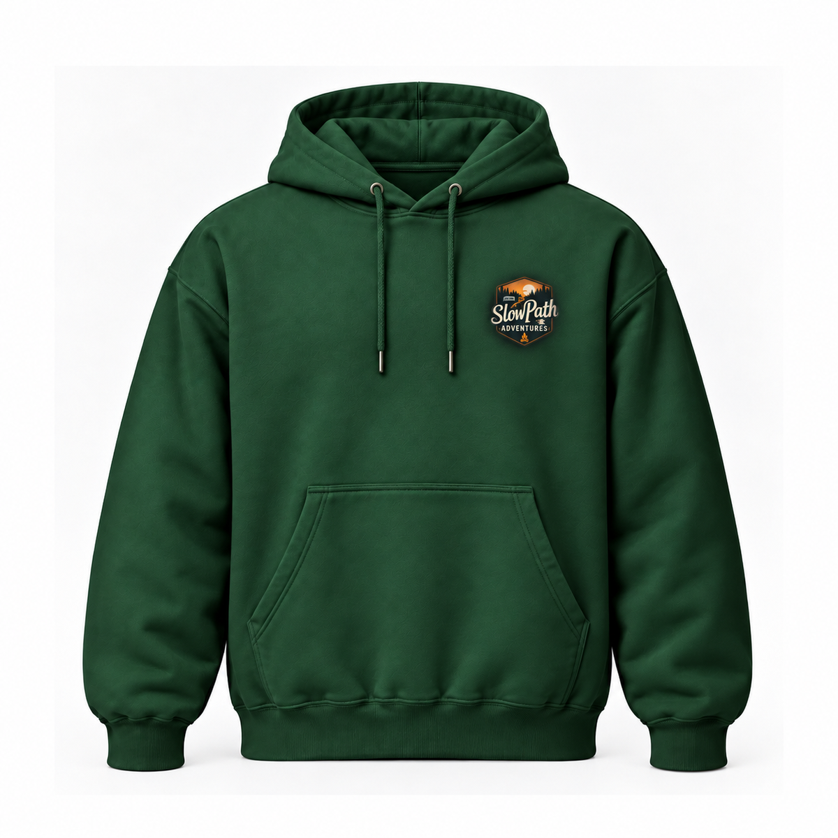Slow Path Vintage Desert Off-Road Adventure & Canyon Sunset Graphic Hoodie