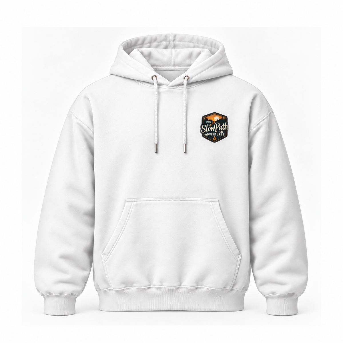 Slow Path Vintage Desert Off-Road Adventure & Canyon Sunset Graphic Hoodie