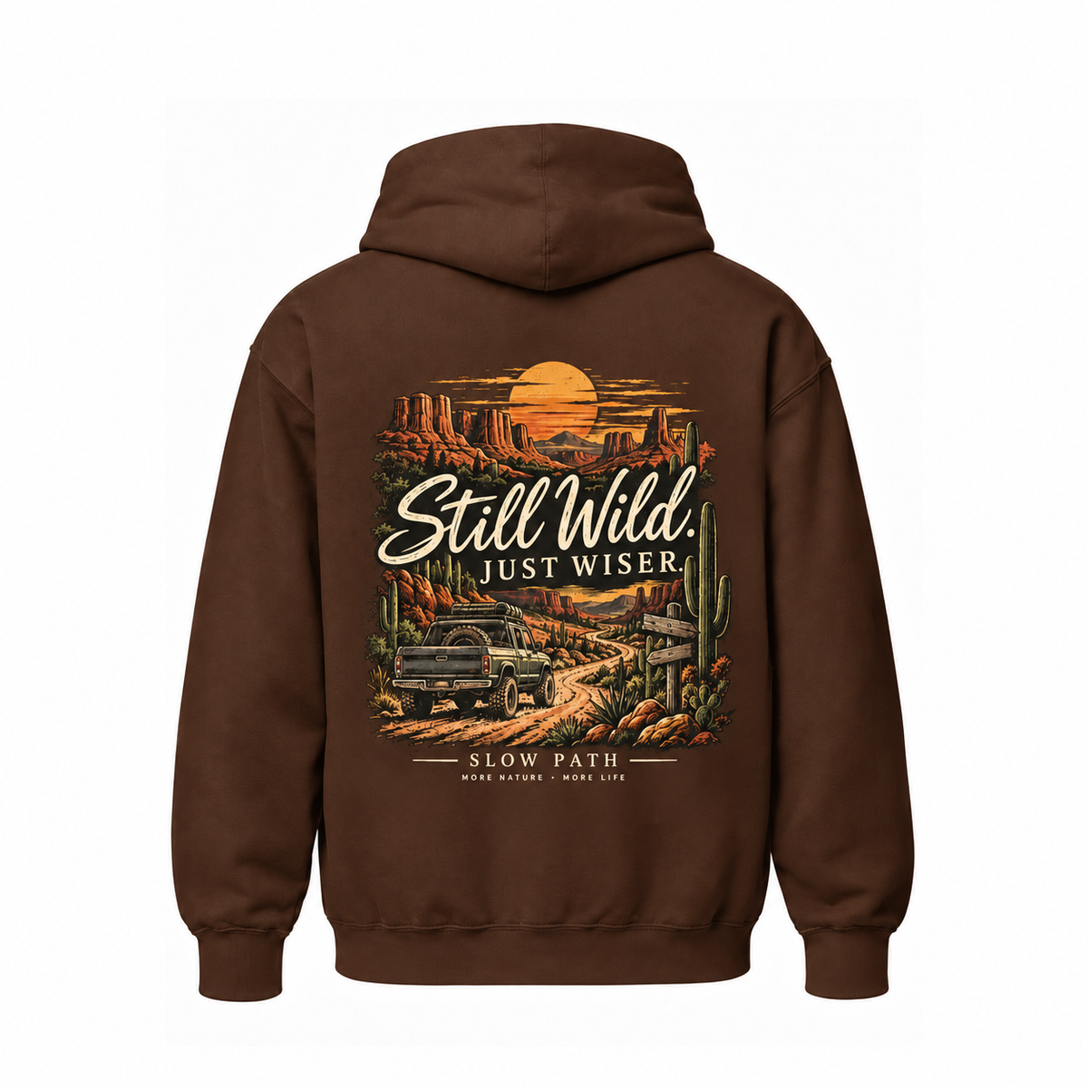 Slow Path Vintage Desert Adventure Graphic Hoodie