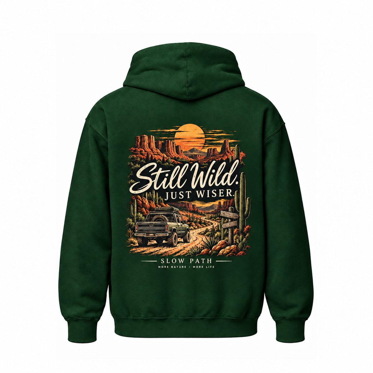 Slow Path Vintage Desert Adventure Graphic Hoodie
