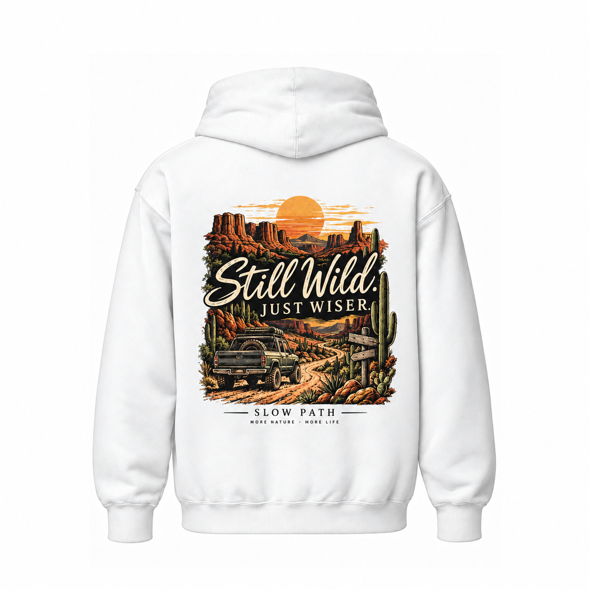 Slow Path Vintage Desert Adventure Graphic Hoodie