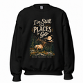 Slow Path Vintage Elk Wildlife, Moonlit Forest & Outdoor Adventure Graphic Sweatshirt