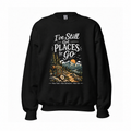 Slow Path  Vintage Mountain Hiking & Backpacking Adventure Graphic Sweatshirt