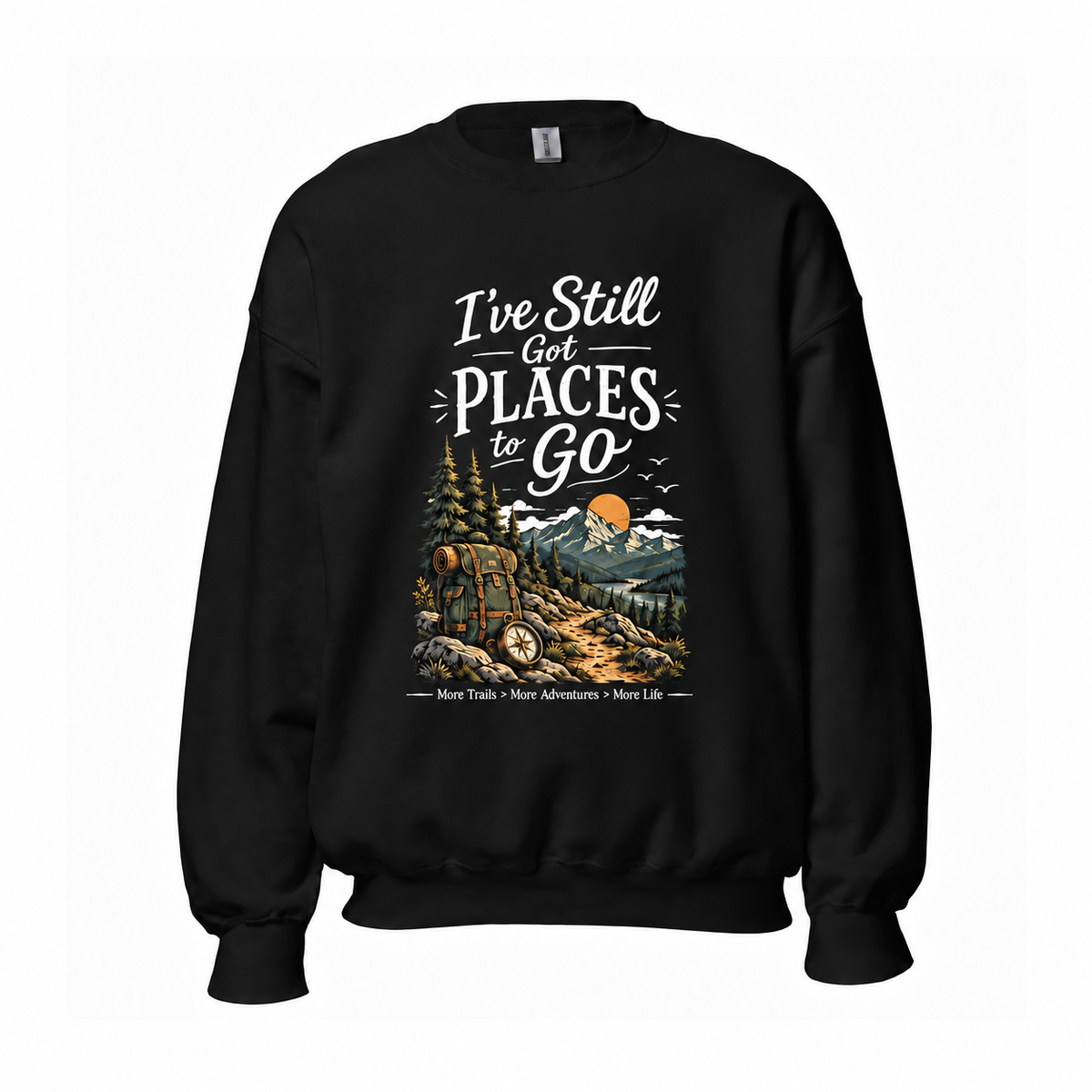 Slow Path  Vintage Mountain Hiking & Backpacking Adventure Graphic Sweatshirt