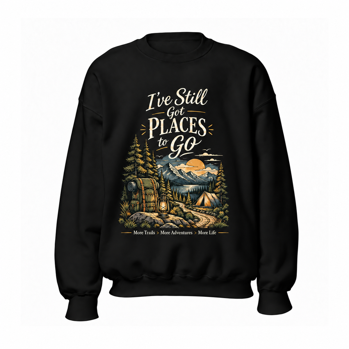 Slow Path Vintage Mountain Camping, Hiking & Wilderness Adventure Graphic Sweatshirt