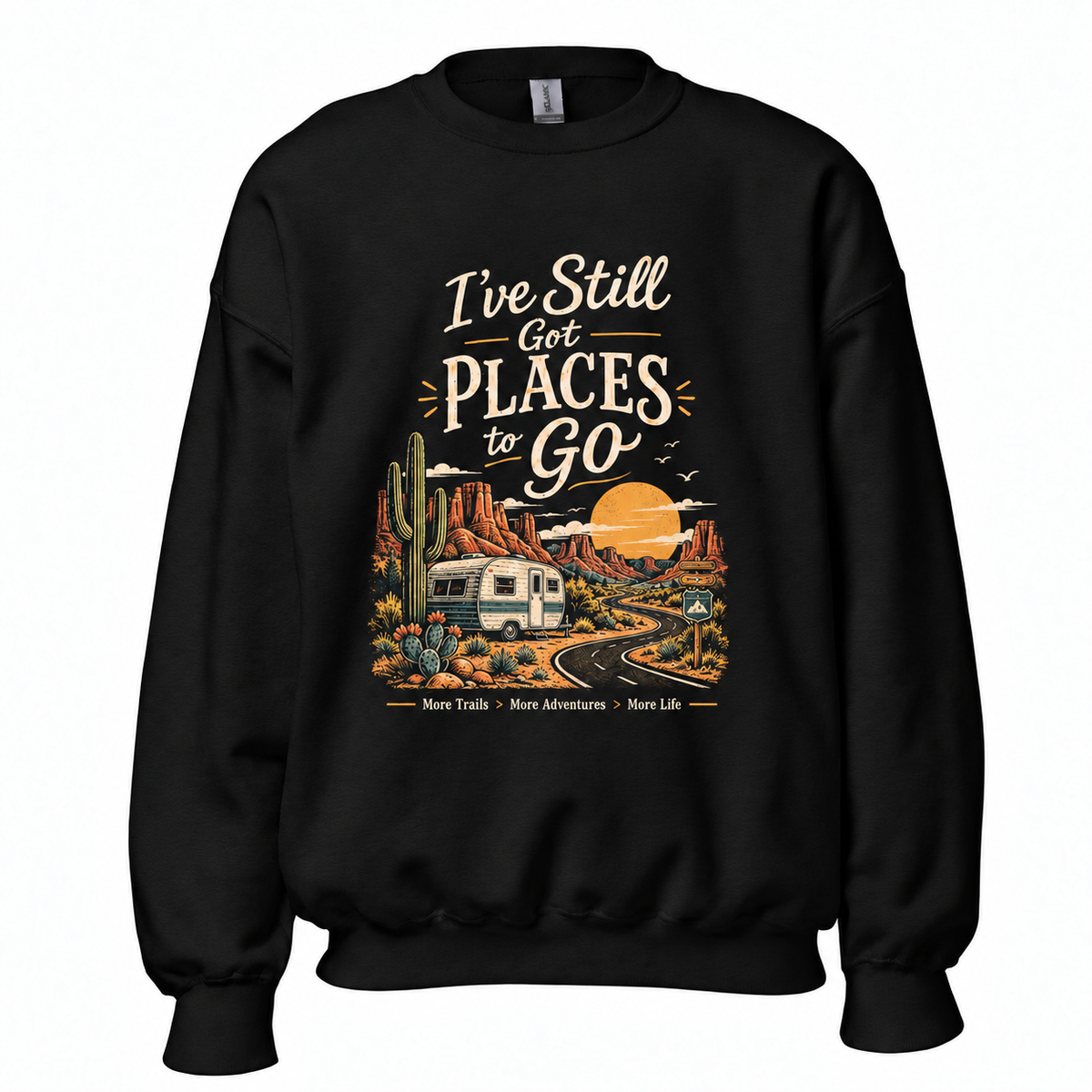 Slow Vintage Desert RV Camping, Road Trip & Southwest Adventure Graphic Sweatshirt