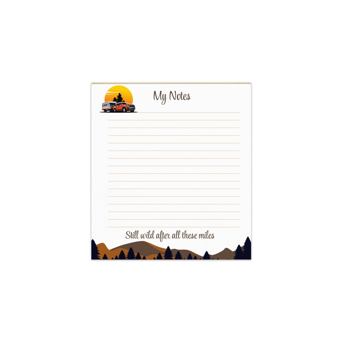 Still wild after all these miles camping notepad